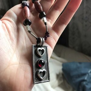 Handmade Sterling Silver and Garnet Necklace